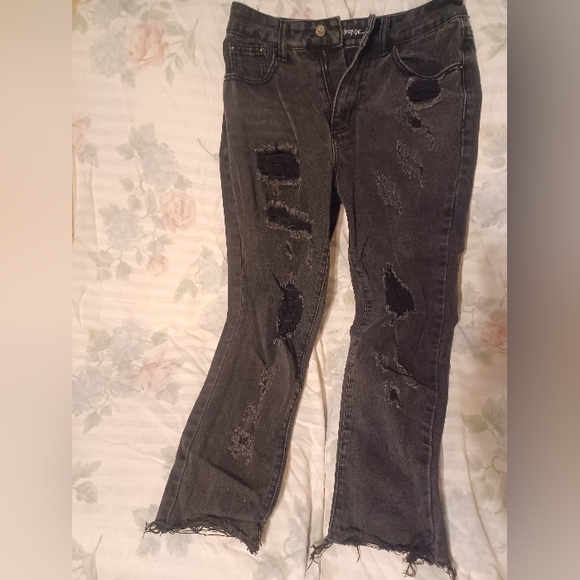 High waisted distressed denim jeans - Picture 3 of 7